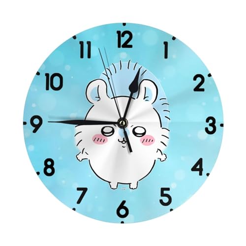 Sdxcsj(売店)掛け時計ちいいかわいいモモンガ可愛い置き時計音無し壁掛け時計円形25cm連続秒針大数字見やすいインテリア