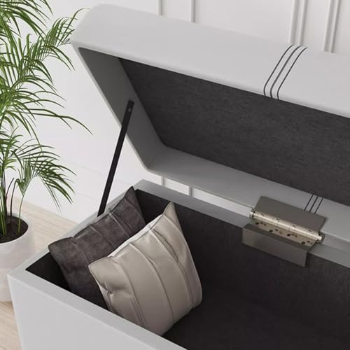 Banc ottoman de rangement grand espace avec coussin d'assise - 6