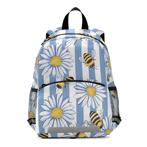 panksolu Honey Bee Bumble White Daisy Toddler Backpack for Boys Girls Kids Backpacks Preschool Bag Travel Bag