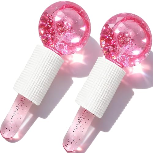 Facial Ice Ball 2PCS Suitable for The Eyes Neck Cool Glass Rollers Effectively Reduce Puffiness and Dark Circles Tighten Skin and Promote Blood Circulation