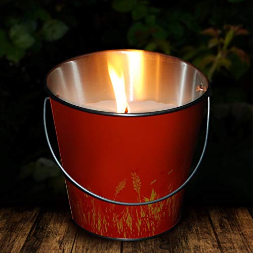 De Buzz Citronella Kaarsenemmer (Decoratieve Stalen Kaarsenemmer, Wind Resistant Wick, 18 Uur Brandtijd voor buiten, Tuingebruik) - Groot Veelkleurig