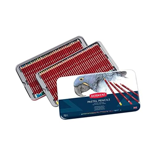 Derwent 32996 - Caja metálica con 72 Lápices de colores Pastel, para Dibujar y Escribir, Ideal para Mezclar, Colorear y Difuminar, Calidad Profesional