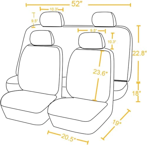 Housses de siège auto pour MG One, compatibles airbag et lavables