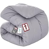 Keusnix 掛け布団 シングル 冬用 厚め かけ布団 冬用掛けふとん 中棉充填2KG【体にフィットする・特有專利取得キルト】掛けふとん 暖かい ふんわり 柔らかい 通気 保温 洗える Ag+銀イオン抗菌素材 SEK認証 抗菌防臭·防ダニ ほこりが出にくい（150X210cm ダックグレー）