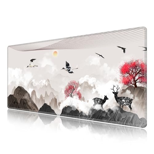 Tapis de bureau à bords cousus de précision 1000x500 motif paysage XXL