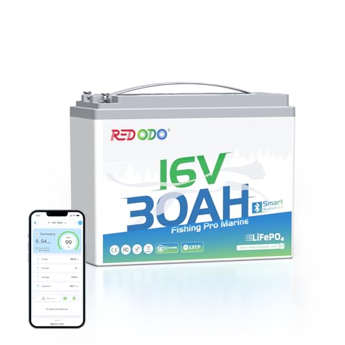 Redodo 16V 30Ah LiFePO4 Battery with Bluetooth and Low Temp...