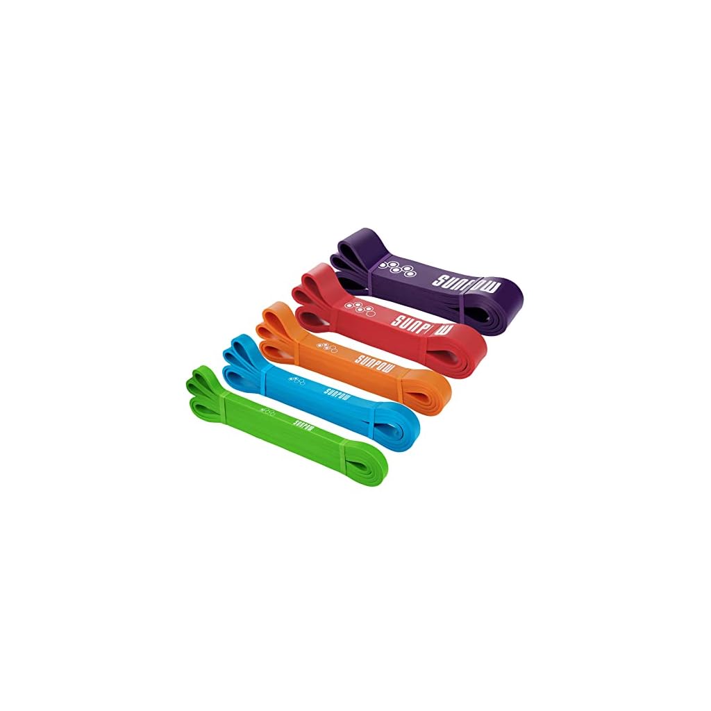 SUNPOW-Pull-Up-Assistance-Bands-Set-of-5-Resistance-Heavy-Duty-Workout-Exercise-Stretch-Fitness-Bands-Assist-Set-for-Body-Instruction-Guide-and-Carry-Bag-Included