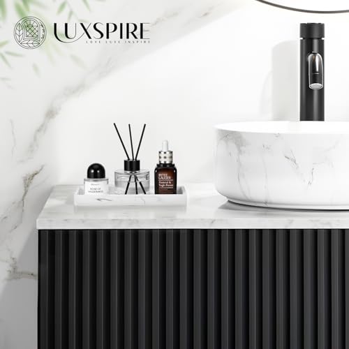 Luxspire-2-Pack-Silicone-Bathroom-Tray-79-Vanity-Tray-Marble-White-Thick-slip-proof-silicone-dishwasher-safe-waterproof-holds-soap-perfume-jewelry-for-sink-vanity-decor