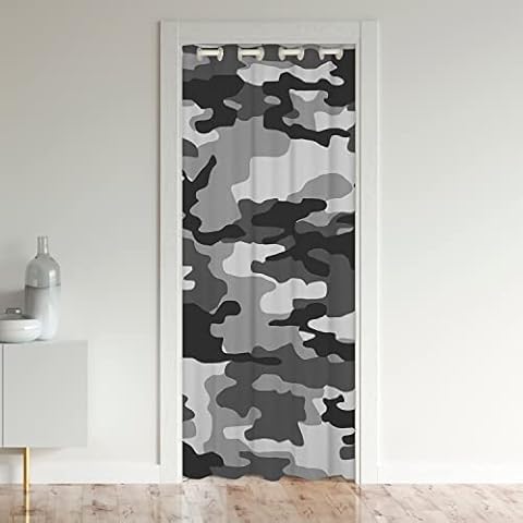 Loussiesd Camouflage Door Curtain for Privacy Cover