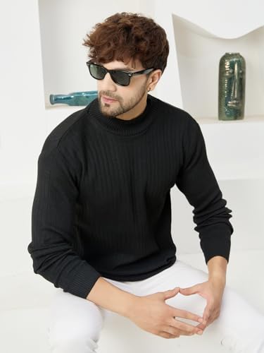 Image of Kvetoo Men High Neck Full Sleeve Winter Woolen Sweater