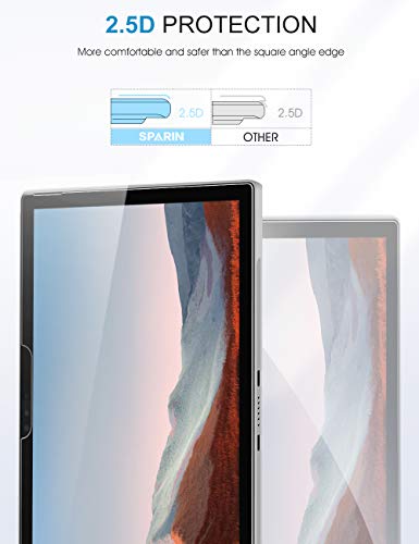 [2 Pack] Sparin Screen Protector For Surface Pro 7 Plus/Surface Pro 7 / Surface Pro 6 / Surface Pro (5Th Gen) / Surface Pro 4, Tempered Glass With Surface Pen Compatible/Scratch Resistant #TOP2