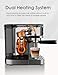 CAFELFFE 6-in-1-Espressomaschine, Siebträgermaschine mit Milchtank, Automatische Cappuccinomaschine mit Selbstreinigung und 3 Temperaturoptionen, 1,3 l Edelstahl