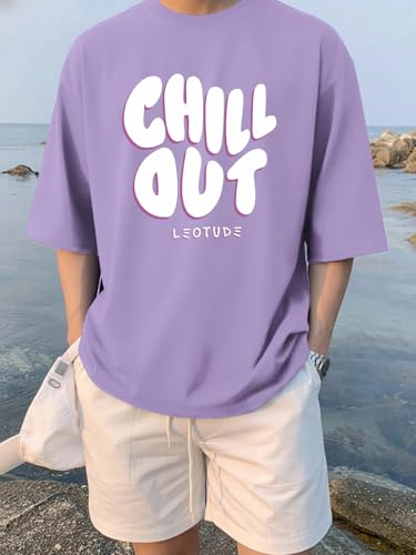 Image of LEOTUDE Men's Oversize Graphic Printed Combo Pack of 3 T-Shirt | Round Neck Half Sleeve T-Shirt for Men's (Combo : Pack of 3)