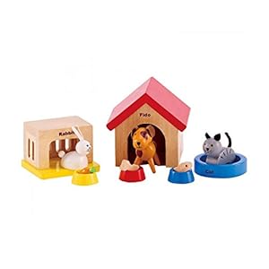 Hape Family Pets Wooden Dollhouse Animal Set