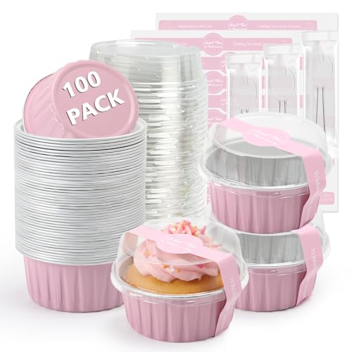 49% Off Ruckae 100-Pack Mini Loaf Pans with Lids - Image 2
