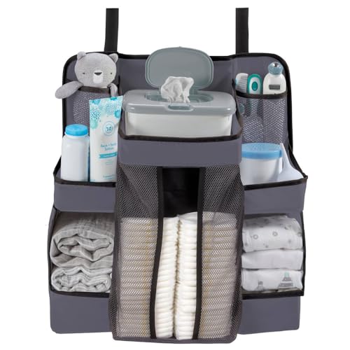 LA Baby BDO-NURG-2PK: Diaper Caddy and Nursery Organizer for Baby's Essentials - Gray