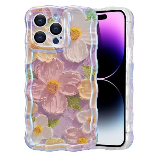 Coque bordure ondulée iPhone 12 Pro effet peinture à l'huile
