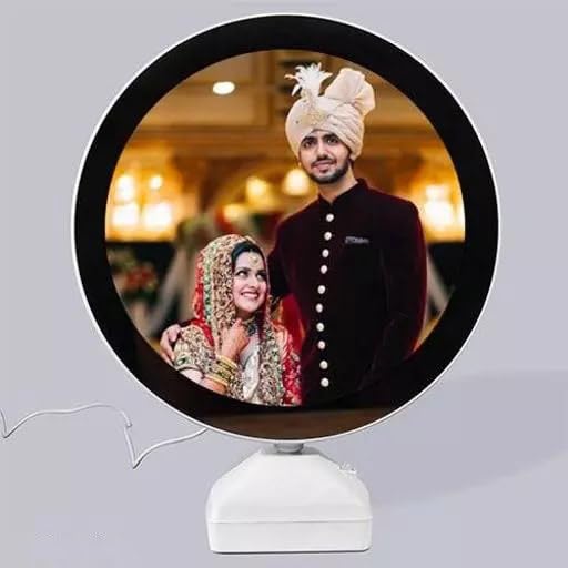 Magic Mirror Photo Frame with LED Light 2-in-1 Mirror & Photo Frame Decorative Tabletop & Wall Mount Frame Gift for Home, Bedroom & Office-image-0