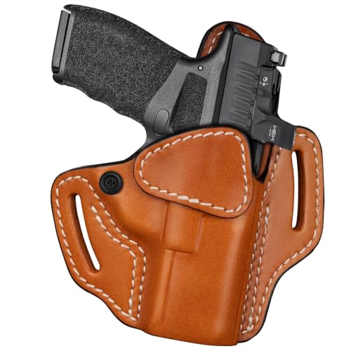 Leather Pancake Holster Fits Hellcat Pro, Hellcat 3' and RDP, Brown, Right