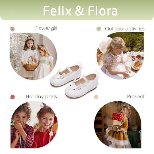 Image of Felix & Flora Toddler Flower Girl Dress Shoes - Girl Ballet Flats Party School Shoes Wedding