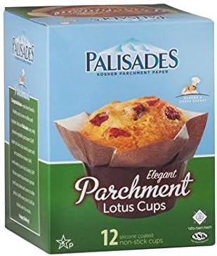 1 paquete de tazas de hornear Palisades Lotus Forros grandes para magdalenas y muffins, apto para horno y congelador, pelado limpio, Kosher,