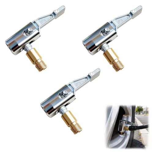 3PCS Brass Tire Air Chucks Quick Release Tyre Inflator Adaptor 8mm Tyre Valve Extension Adaptors for Car No Leakage Car Connector Clamp for Wheel