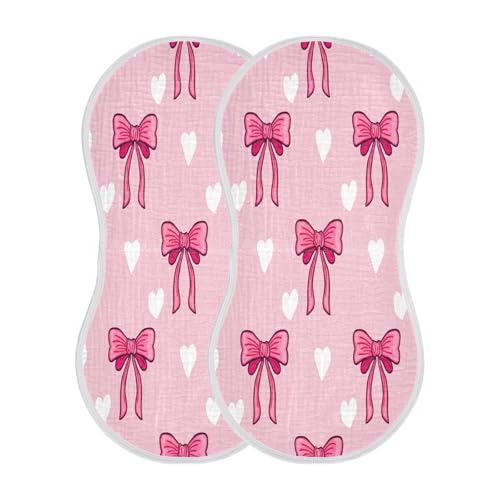 Bows Burp Cloths Cotton Baby Washcloths,Large 22x11in Burping Cloth Absorbent and Soft for Newborn Baby Boys and Girls,1 Pack2