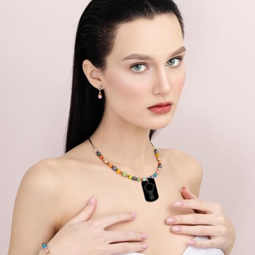 BOHUIZ 25 Stück Aluminiumgravur Rohlinge, Dog Tags Schlüsselanhänger Rohlinge Mit Loch Schwarze Metall-Tags zum Gravieren Blanko-Hundemarken Blanko-Schilder zum Gravieren