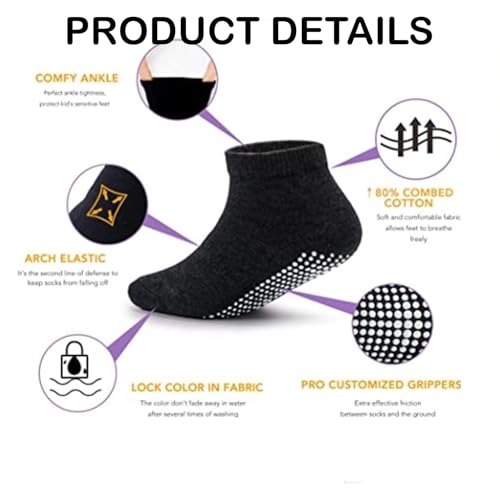Image of MOMISY Cotton Anti-Skid Baby Girl Boys Toddlers Infant Non Slip Socks-6 Pairs (Dotted, 1 to 3 years)