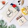 Personalized Initial Monogrammed Canvas Tote Bag Cosmetic Bags, Suitable for Birthday, Wedding, Beach, Holiday, Great Gifts for Women, Mom, Teachers, Nurses, Best Friends (J) #2