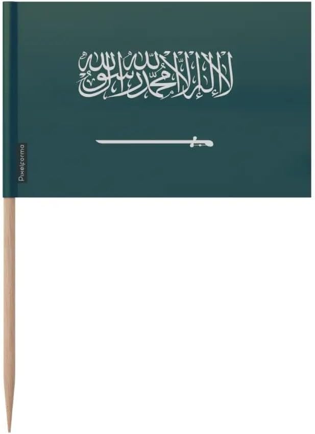 Saudi Arabia Flag Toothpicks in Various Sizes 100 Pieces 10 cm