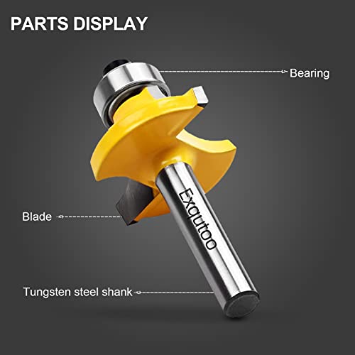 Exqutoo 1/4Inch Shank Roundover Edging Router Bit Set, Corner Rounding