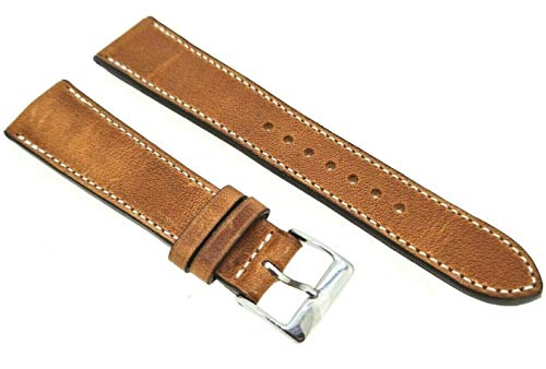Fluco Horween Dublin bracelet de montre 19 mm en cuir marron de fabrication allemande