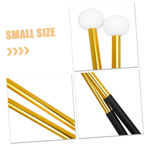 Baquetas de aleación de aluminio con cabeza de fieltro para banda de marcha, baquetas ligeras para percusión para jazz, 1 par miniatura 3