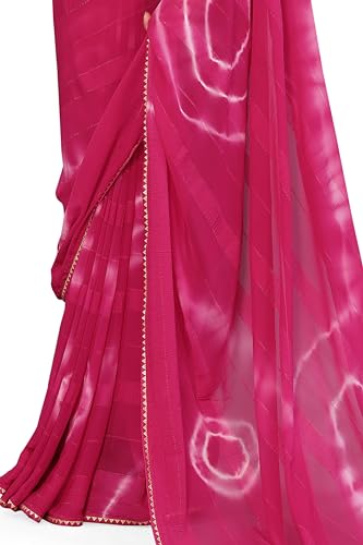 Image of MIRCHI FASHION Women Saree Shibori Print Chiffon | Elegant Festive and Functional Sari for All-Day Comfort with Matching Blouse