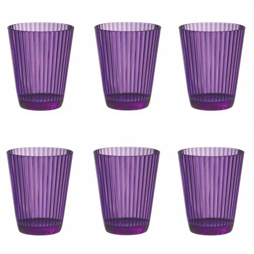 Livellara Bicchieri Acqua Infrangibili, Bicchieri Plastica Rigida Lavabili, Set da 6, Bicchieri Colorati, Leggeri, Sicuri, Capacità 450 ml, Resistenti al Calore, per Acqua, Cocktail, Succhi di frutta