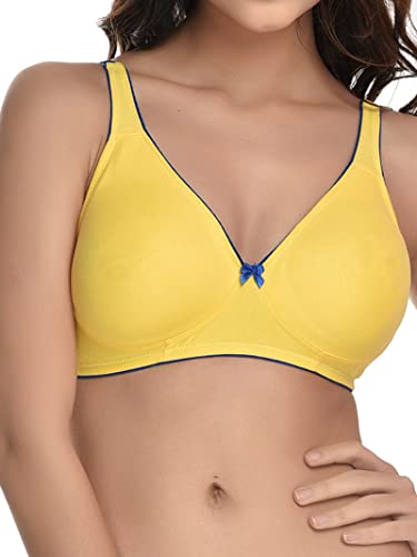 Image of StyFun Women Cotton Non-Padded Non-Wired Seamless Everyday Bra Multicolor Cup- B See Main Image to Check How Many Bras You Will Get