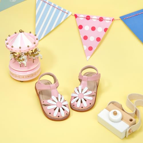 Image of Otter MOMO Girls Open Toe Princess Flat Sandals with Comfort Sole Summer Sandals