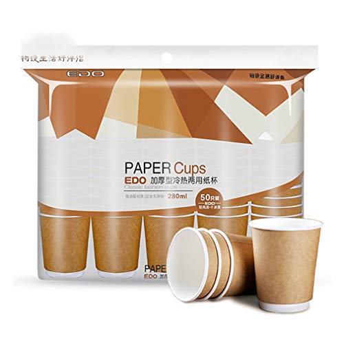 Kinshops Disposable Hollow Paper Cup PE Coating For High Resistance Not Easy To Turn Out Thickened Anti Leakage 50 pcs