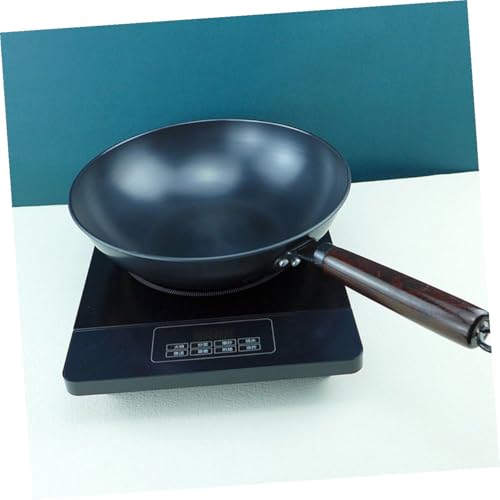 Wok de hierro resistente con mango para cocina miniatura 4