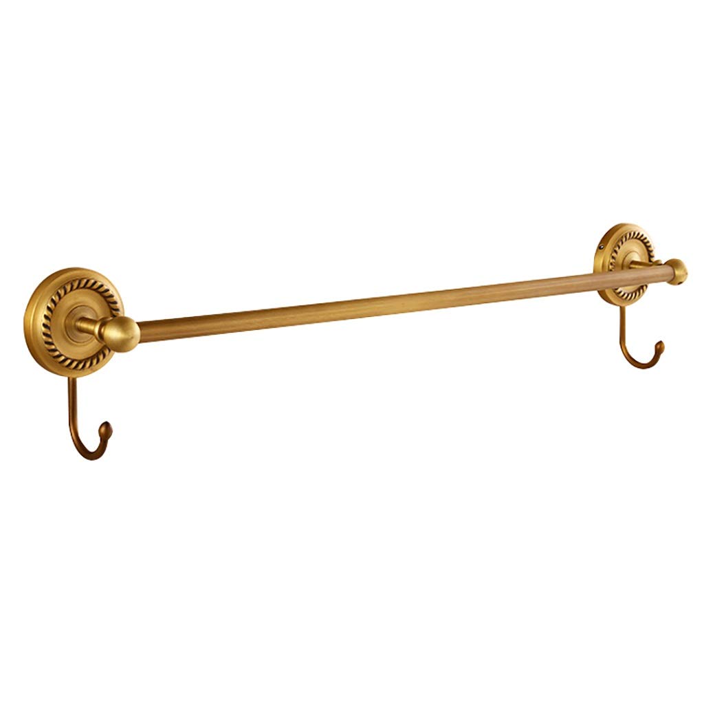 Fdgd Antique Copper Towel Rack, Single Pole, European Style Towel Rail,Towel Bar Rail For Bathroom Or Kitchen,Wall Mount Screws Mounting,Bathroom Retro Pendant Towel Rail (Size : 80Cm)