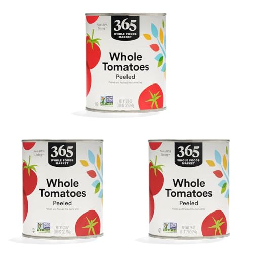 365 by Whole Foods Market, Tomatoes Whole Peeled, 28 Ounce (Pack of 3)