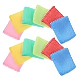 FRCOLOR 厨房用洗えるスポンジ24個セット 傷防止ナイロン研磨パッド 無臭キッチンクリーニングスクラブパッド 食器用洗剤対応 家庭用掃除用スポンジ 食器洗いパッド 色指定不可