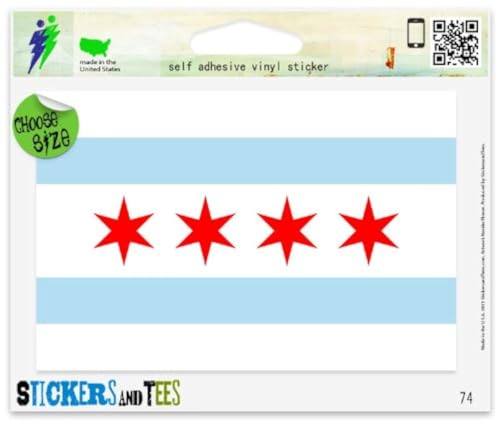 Chicago Flag Sticker Illinois Vinyl Car Bumper Window Sticker 3