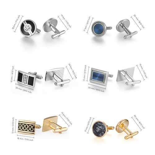wynameleri Cufflinks 12 Packs Men's Jewelry Gift Cuff Links Set Shirts Buttons Packed in Case4