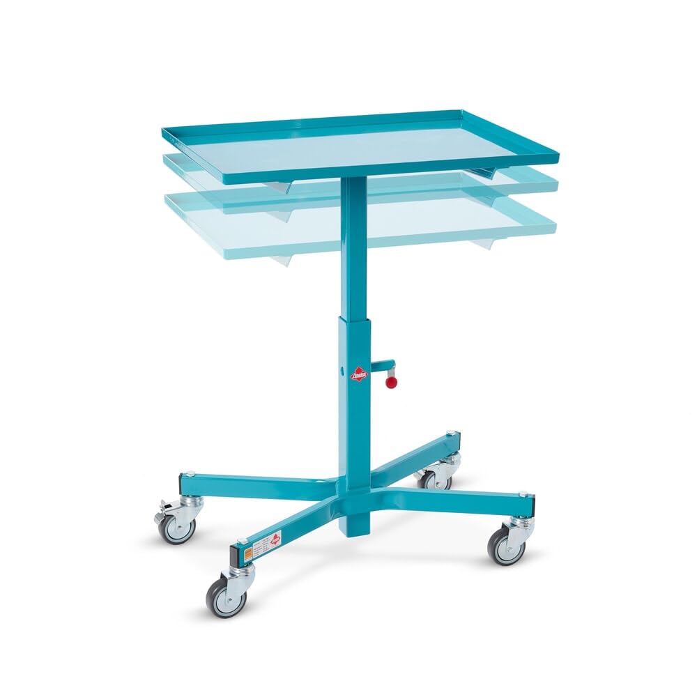 Ameise Materialständer | 150 kg Tragkraft | HxBxT 50,5-78 x 61 x 41 cm | höhenverstellbar | 4 Rollen aus TPE | allseitiger Rand | stabiles Stahlgestell | bodenschonend | vollständig montiert