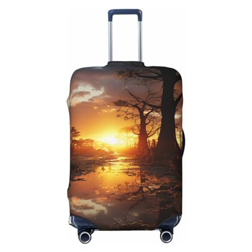 Luggage Cover Elastic Washable Suitcase Cover Dustproof Suitcase Protector Personalized Dead Trees At Dusk Travel Luggage Baggage Covers For 18-32 Inch, Large, Black