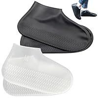 Ferizzia 2 Paia Copriscarpe Impermeabili, Riutilizzabile Copriscarpe Antiscivolo in Silicone, Pieghevoli Lavabili, per Giornate Piovose e Nevose, Campeggio, Viaggi, per Donne e Bambini (M)