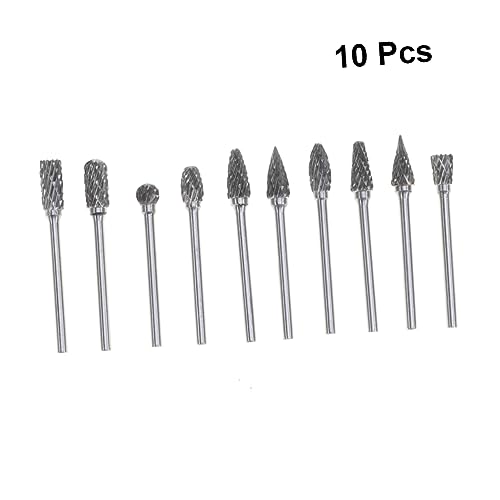 Juego de fresas rotativas de acero tungsteno 3mm 10 piezas miniatura 7