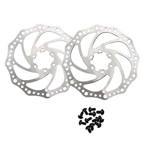 JZK 2 x Disc Brake Rotor with 12 Bolts for Standard Bicycles Road Bikes, Mountain Bikes, BMX (Silver - 160mm)